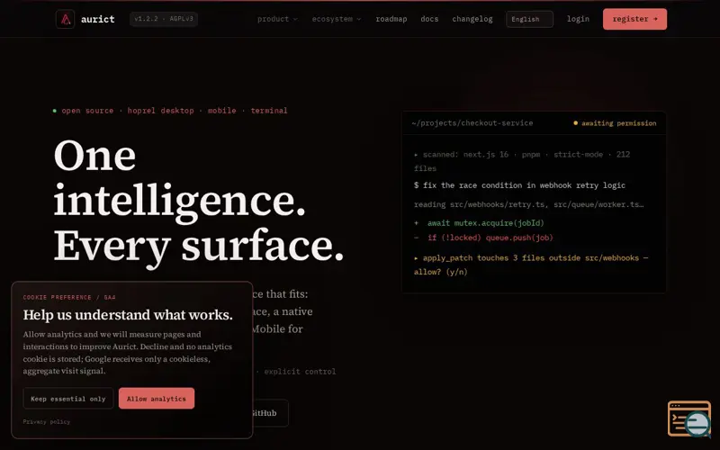 Screenshot of Aurict