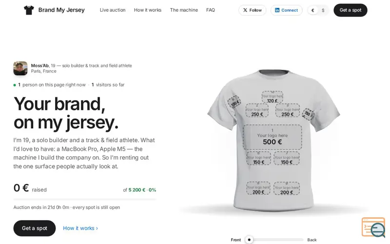 Screenshot of Brand My Jersey
