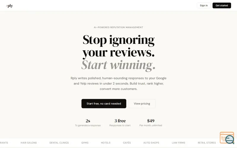 Screenshot of Rply