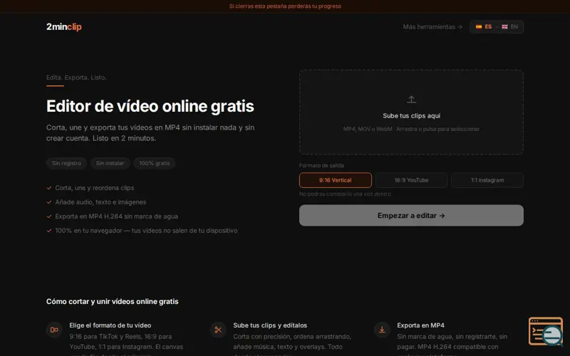 Screenshot of 2minclip