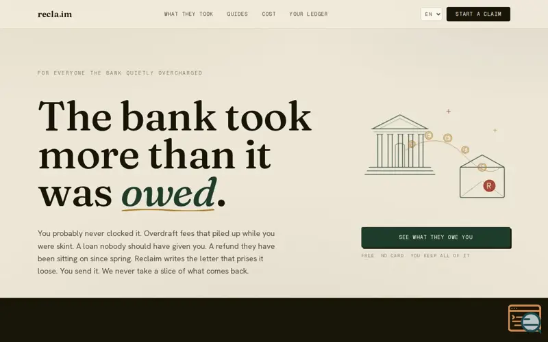 Screenshot of Reclaim
