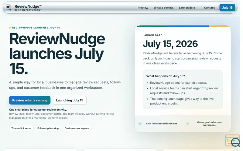 Screenshot of ReviewNudge