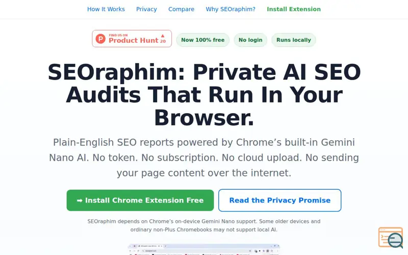 Screenshot of SEOraphim