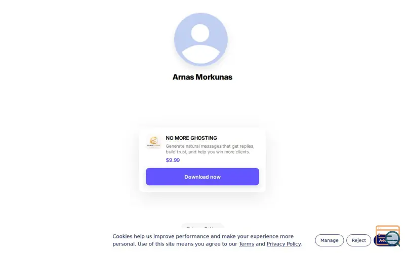 Screenshot of No More Ghosting, a launch using Stan Store