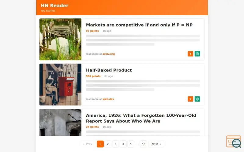 Screenshot of Hacker News but as Tweets
