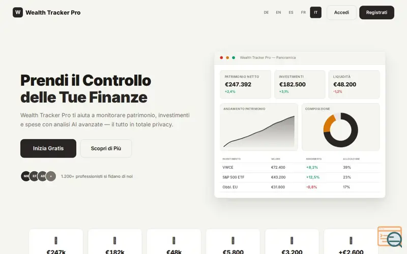Screenshot of Wealth Tracker Pro