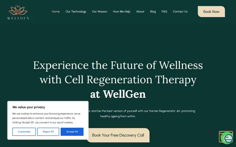 Screenshot of WellGen UK