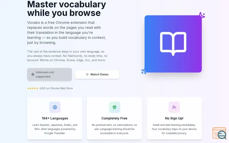 Screenshot of Vocabo