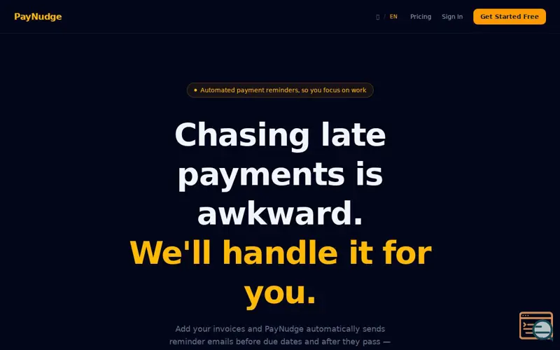 Screenshot of PayNudge