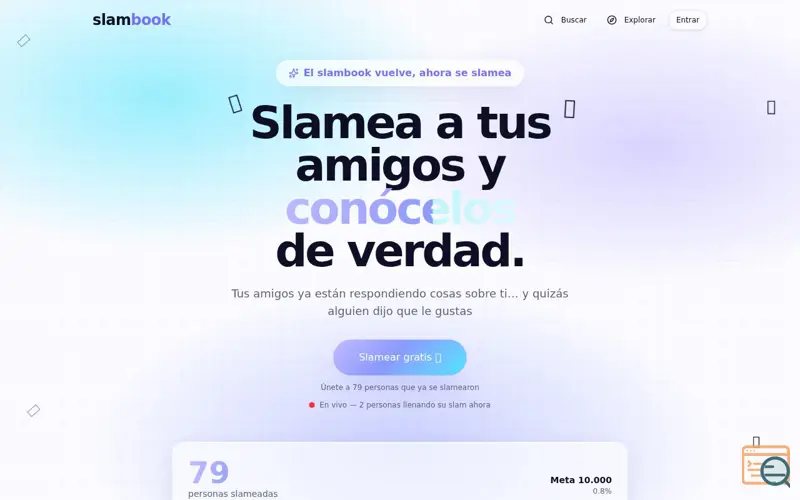 Screenshot of Slambook — slamea a tus amigos