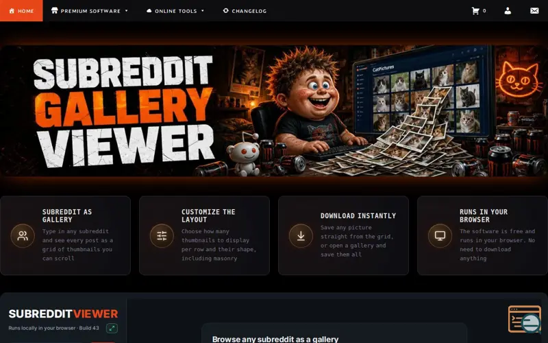 Screenshot of Subreddit Gallery Viewer