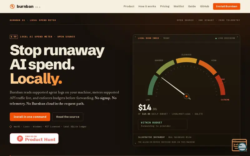 Screenshot of burnban