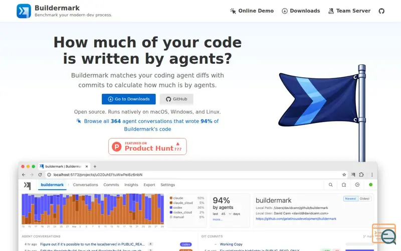 Screenshot of Buildermark, a launch using Bunny CDN DNS