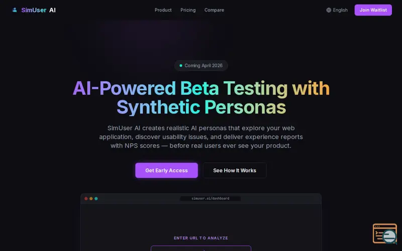 Screenshot of SimUser AI