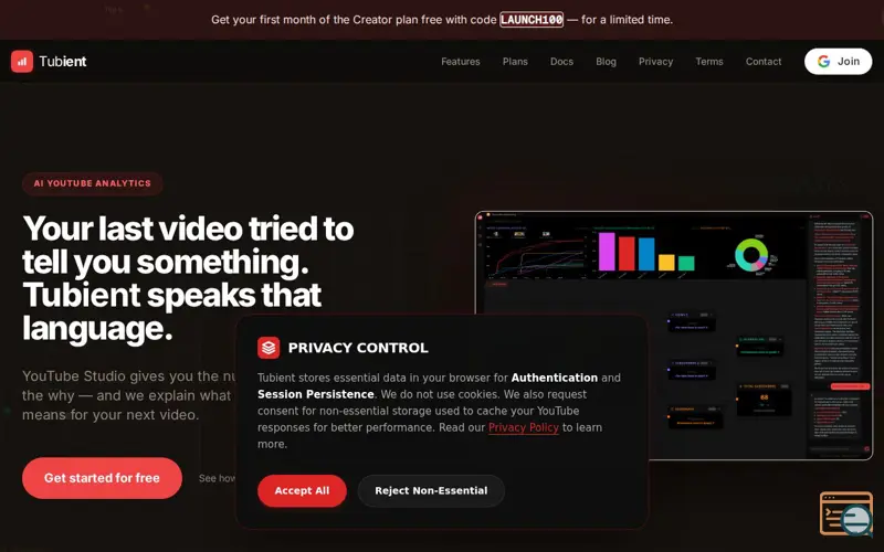Screenshot of Tubient