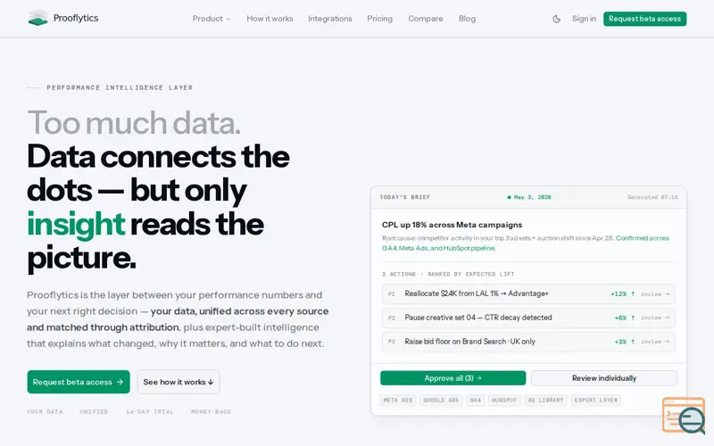 Screenshot of Prooflytics