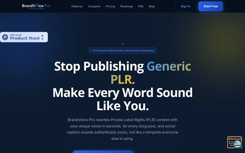 Screenshot of BrandVoice Pro