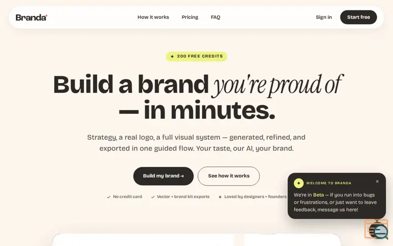 Screenshot of Branda