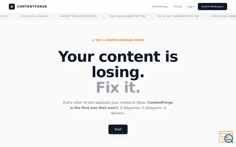 Screenshot of ContentForge