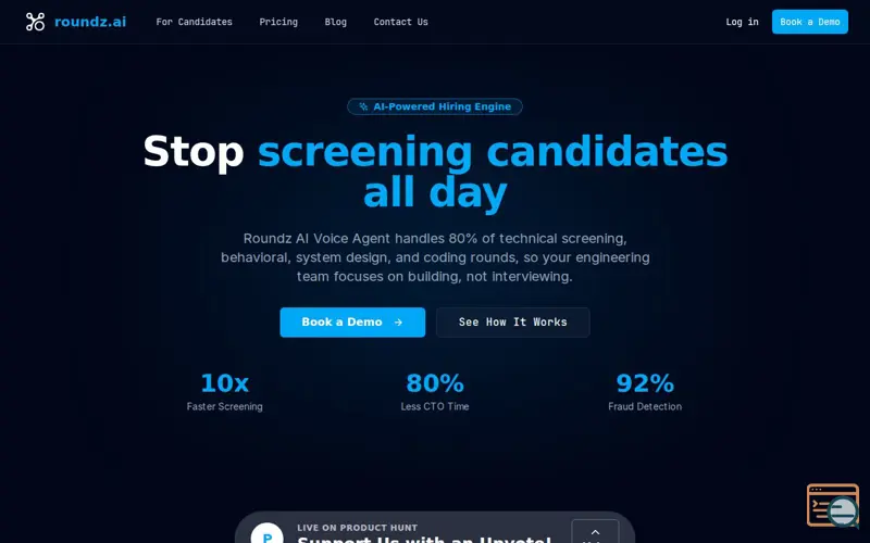 Screenshot of Roundz AI