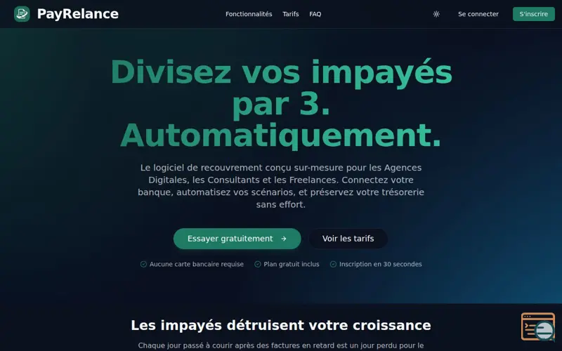Screenshot of PayRelance