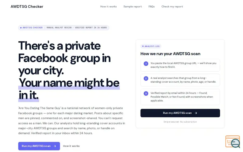 Screenshot of AWDTSG Checker, a launch using StartupDirs