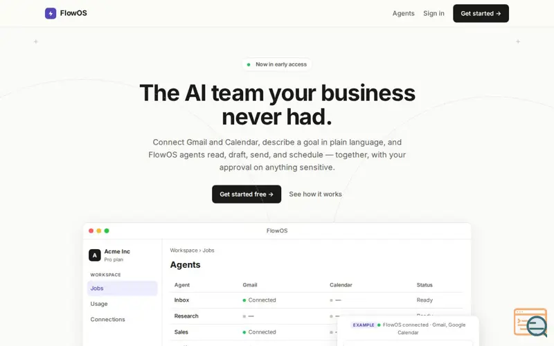 Screenshot of FlowOS for Teams