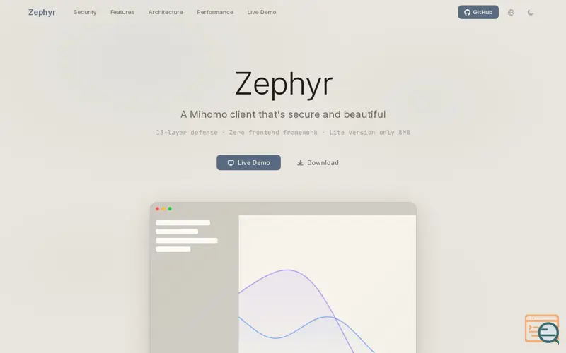 Screenshot of Zephyr