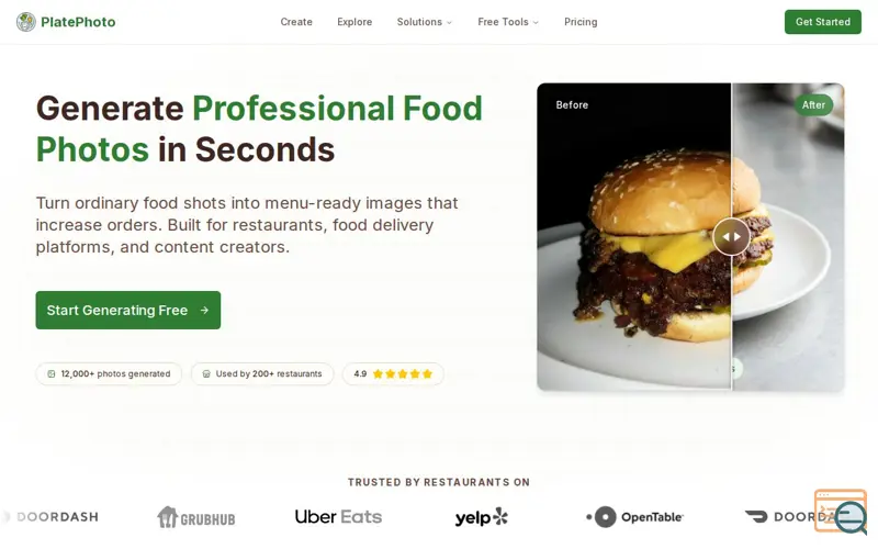 Screenshot of Plate Photo AI
