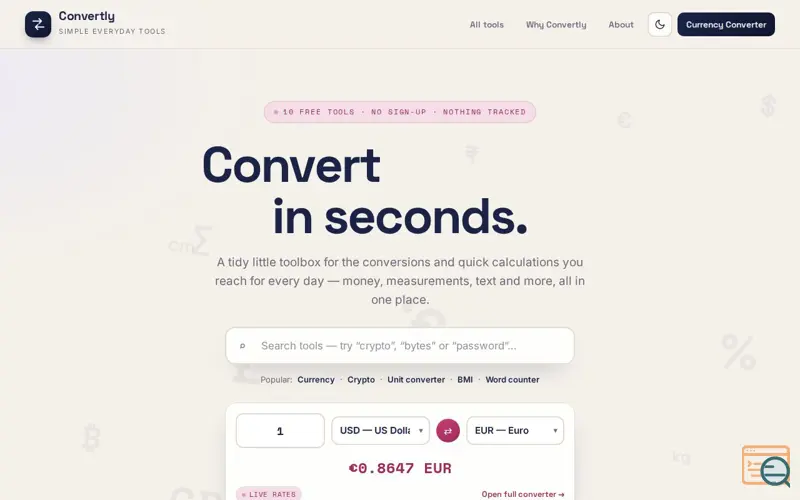 Screenshot of Convertly