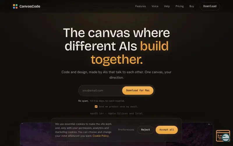 Screenshot of CanvasCode.app