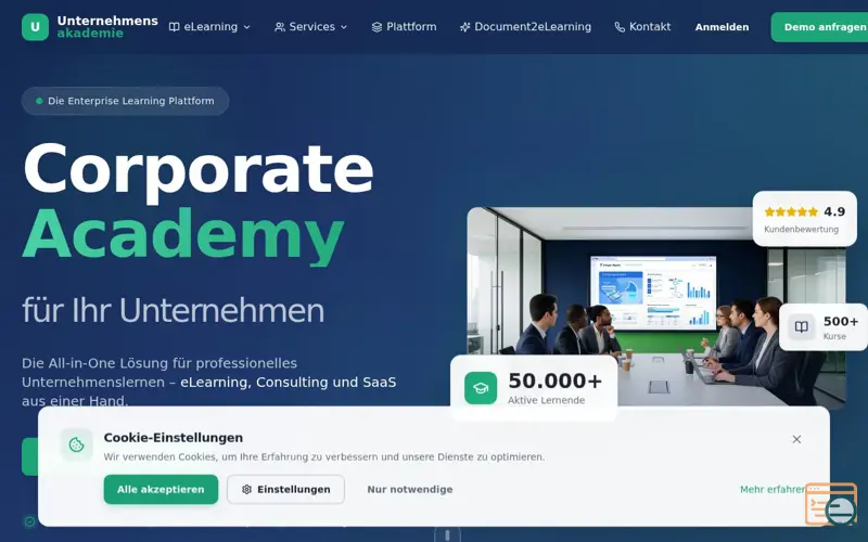 Screenshot of Unternehmensakademie
