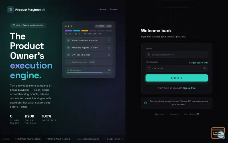 Screenshot of Product Playbook 