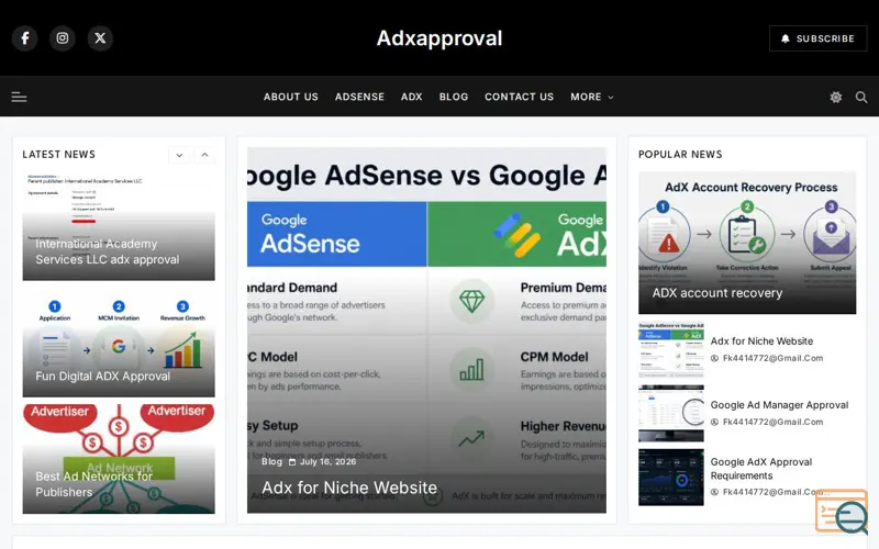 Screenshot of Adxapproval