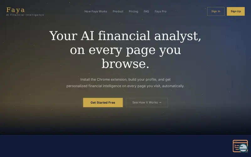 Screenshot of Faya Your Personal AI Financial Analyst