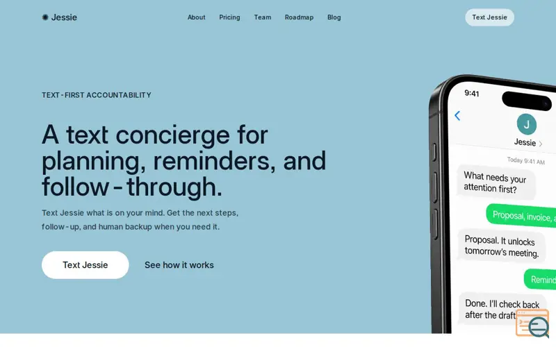 Screenshot of Jessie Chat, a launch using Pirsch