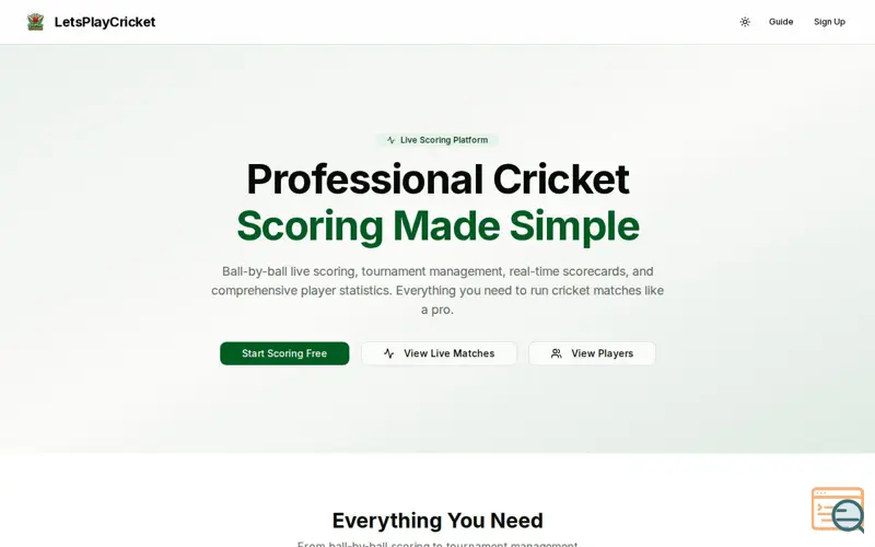 Screenshot of LetsPlayCricket