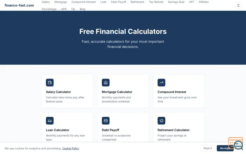 Screenshot of Finance Fast