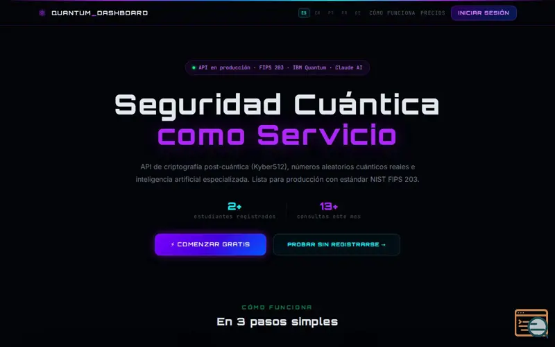 Screenshot of Quantum Dashboard