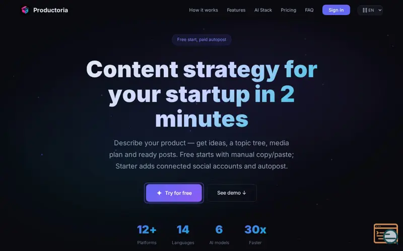 Screenshot of Productoria