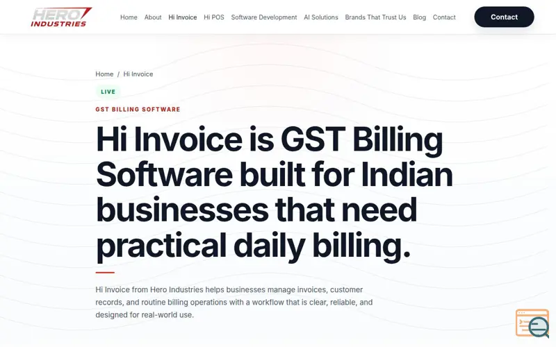 Screenshot of Hi Invoice