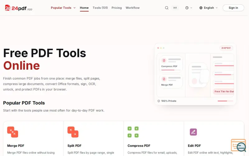 Screenshot of 24pdf