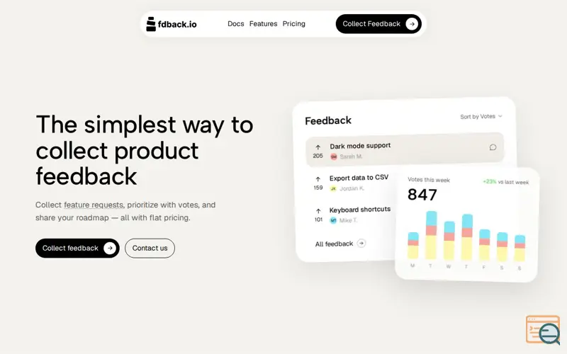 Screenshot of Fdback.io