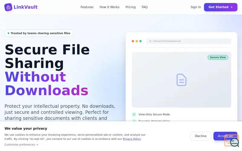 Screenshot of LinkVault