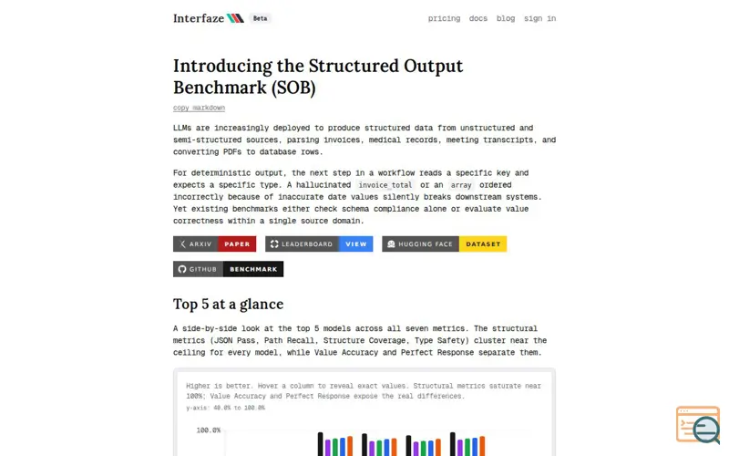 Screenshot of Interfaze