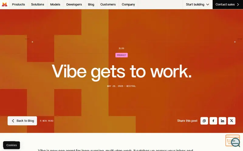 Screenshot of Mistral Vibe, a launch using Cursor
