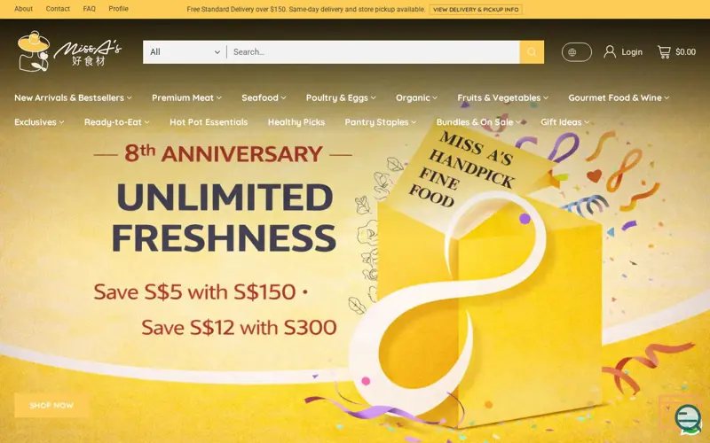 Screenshot of Home Grocery Delivery Singapore, a launch using MSC Hosting