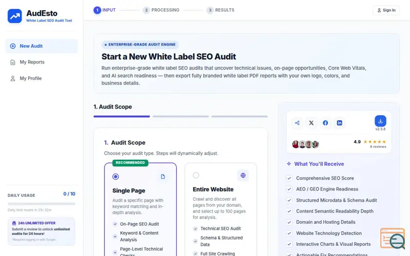 Screenshot of AudEsto