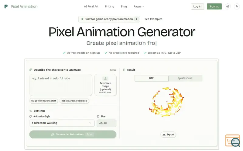 Screenshot of Pixel Animation