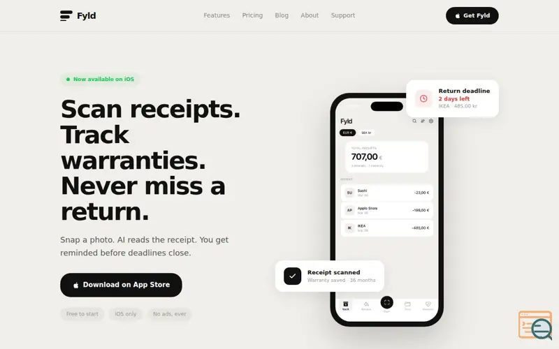 Screenshot of Fyld
